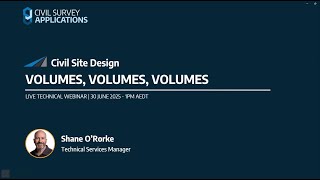 Webinar  | Civil Site Design  - Volumes
