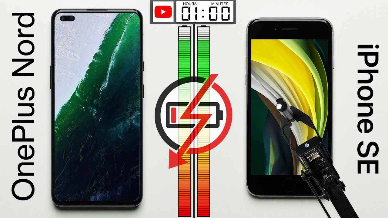 OnePlus Nord vs  iPhone SE Battery Test
