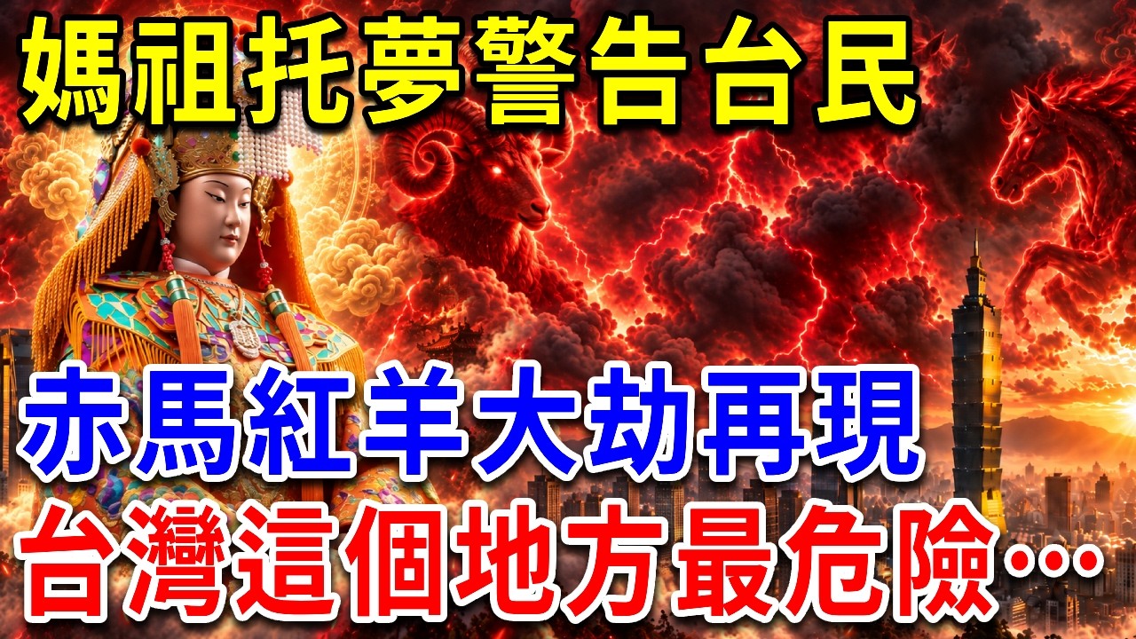 顯靈了！媽祖托夢警告台民：未來有大事發生！千年詛咒「赤馬紅羊劫」再現！這個地方香火最旺卻最危險！2026台灣驚天巨變…#媽祖托夢 #赤馬紅羊劫 #2026台灣運勢 #媽祖預言 #媽祖顯靈 #丙午年預言 縮圖