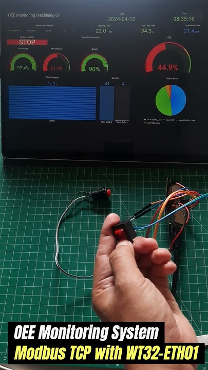 OEE Monitoring System with Modbus TCP using WT32-ETH01 - YouTube