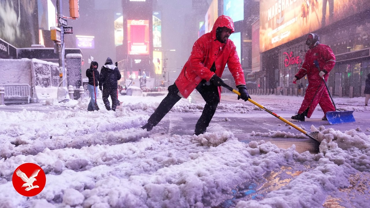 Live view of New York's Times Square as the city faces a major winter ...