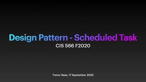 Scheduled Task Design Pattern