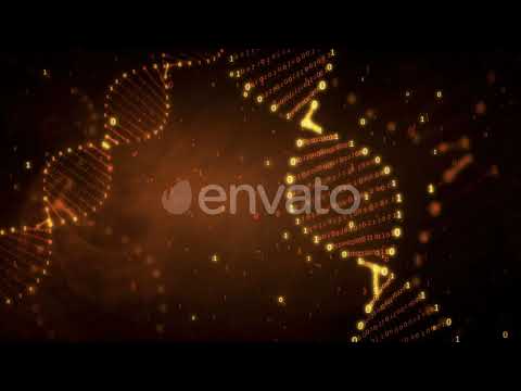 DNA From a Binary Code on an Orange Background with Smoke | Motion Graphics - Envato elements