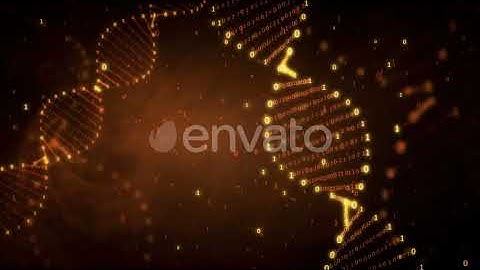 DNA From a Binary Code on an Orange Background with Smoke | Motion Graphics - Envato elements