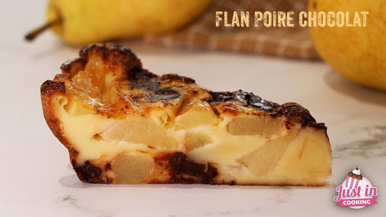 Recette de Flan aux Poires et Pépites de Chocolat sans pâte