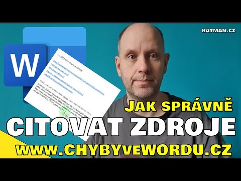 Word – citace zdrojů (STARÉ VIDEO! Nové v popisu!)