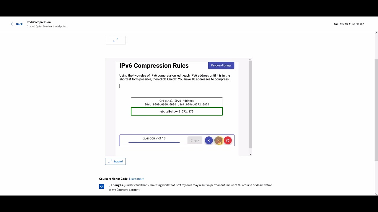 two rules of ipv6 compression