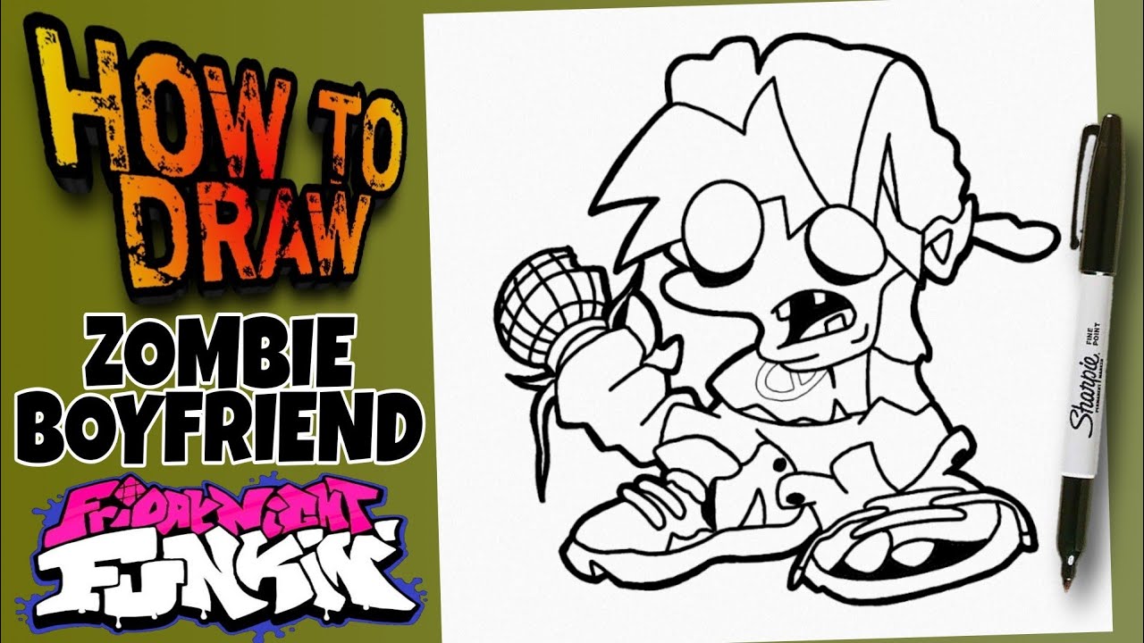 HOW TO DRAW ZOMBIE BOYFRIEND | FRIDAY NIGHT FUNKIN' | como dibujar a ...