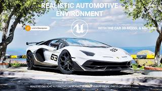 Project File - Realistic Lamborghini Automotive Environment 3d Scene Unreal Engine 5 with Car Model