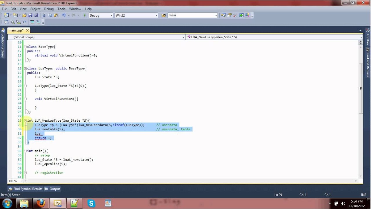4th's C++ tutorials: Lua C++ Hybrid 6.1 -polymorphic bind- - YouTube