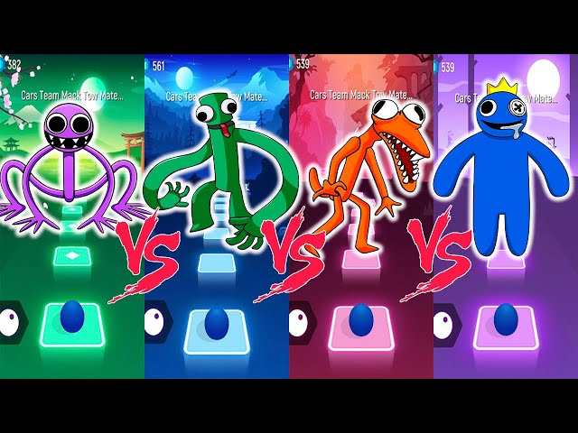 Rainbow Friends - Blue VS Orange VS Green VS Purple - Tiles Hop! 