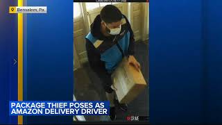 Suspect accused of posing as Amazon delivery driver, stealing packages in Bucks County