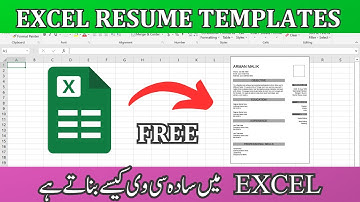 How to Create a CV in Excel | Excel Resume Template | Professional Resume Writing
