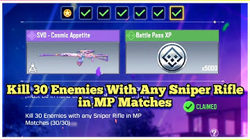 Call Of Duty Mobile Kill 30 Enemies With Any Sniper Rifle in MP Matches Task Complete