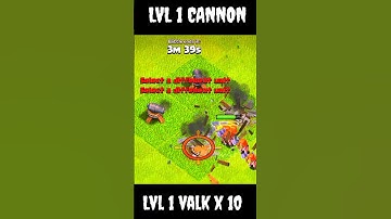 VALKYRIE VS LVL 1 CANNON #shorts #youtubeshorts #clashofclans #youtube #coc #short