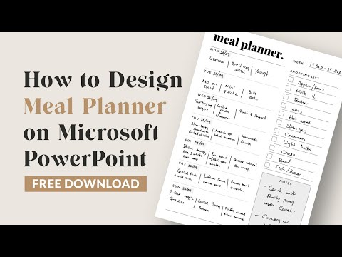 How to design minimalistic meal planner on Microsoft PowerPoint | DIY printable | Free Download