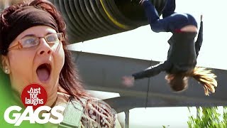 Woman Thrown In DUMPSTER Prank