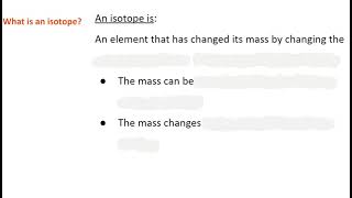 Topic 3 Foldable-What is an Isotope