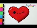 CÓMO DIBUJAR UN CORAZÓN KAWAII - Dibujos de amor