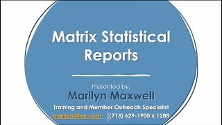 Matrix Statistical Reports
