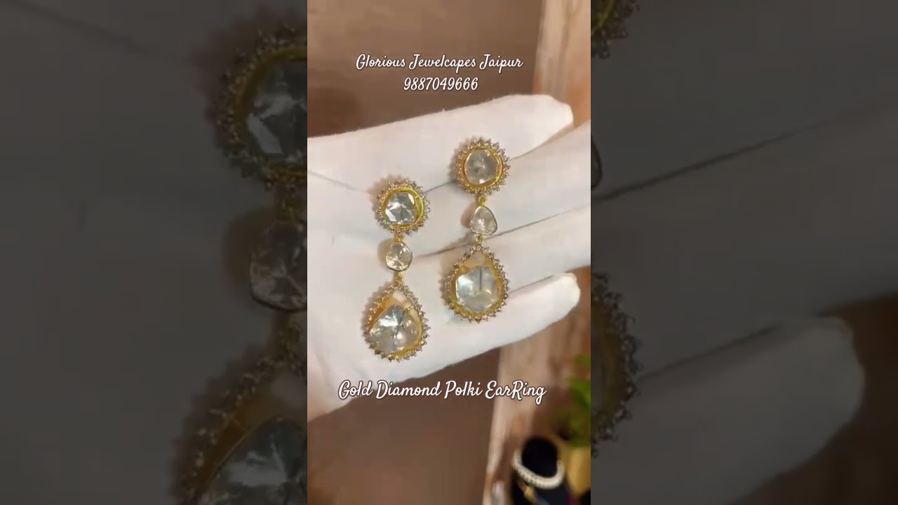 Gold DiamondPolki EarRing For This Wedding Season 