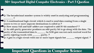 MCQ Questions Digital Computer Electronics - Part 3 with Answers