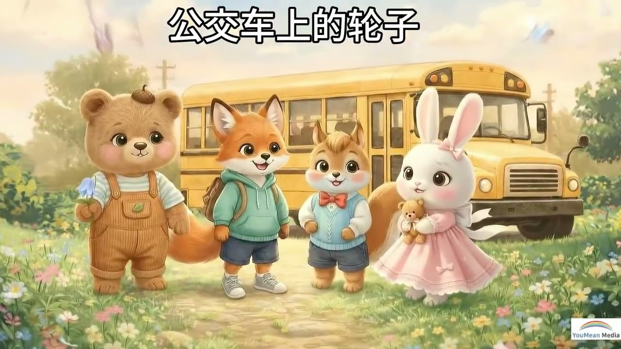 公交车上的轮子 | The Wheels on the Bus | 中文儿歌 | 儿童歌曲 | 幼儿启蒙音乐