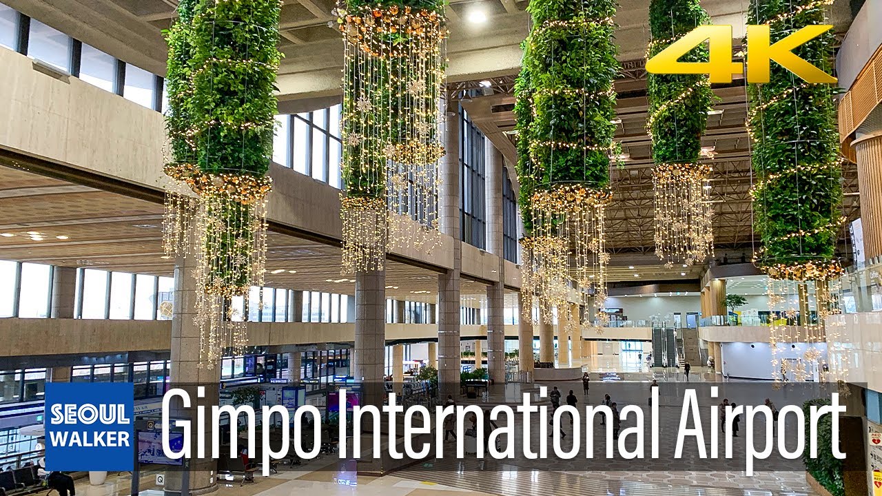 [4K] Gimpo International Airport and Lotte Mall Walking Tour Seoul Korea 김포공항 국제선과 롯데몰 金浦国際空港