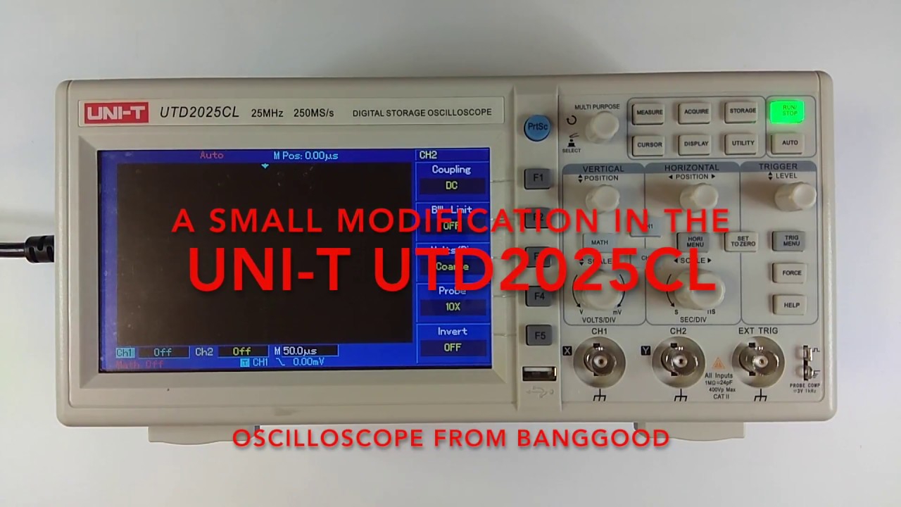 Banggood - UNI-T UTD2025CL Oscilloscope Small Modification - YouTube