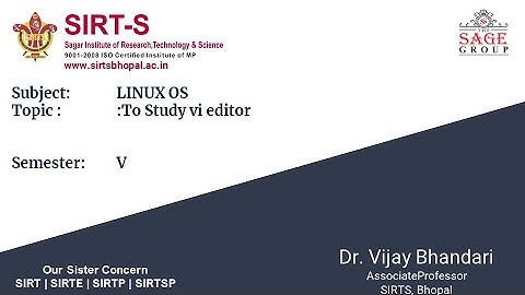 sub linux os , experiment # 9 vi editor  by Dr.Vijay Bhandari