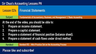Lesson 024 - Financial Statements