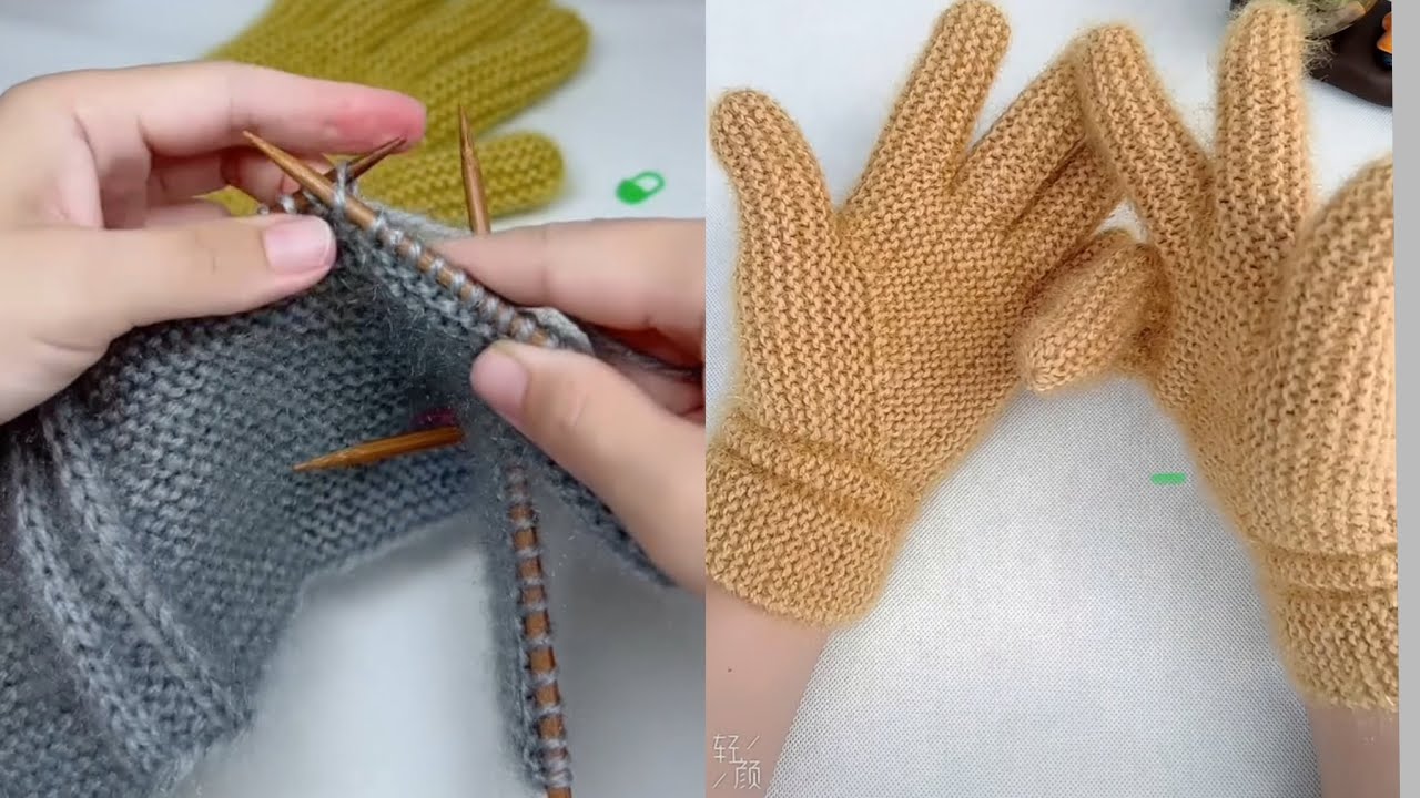 DIY** Unisex Knitted Gloves 🧶 Perfect for Men & Women 