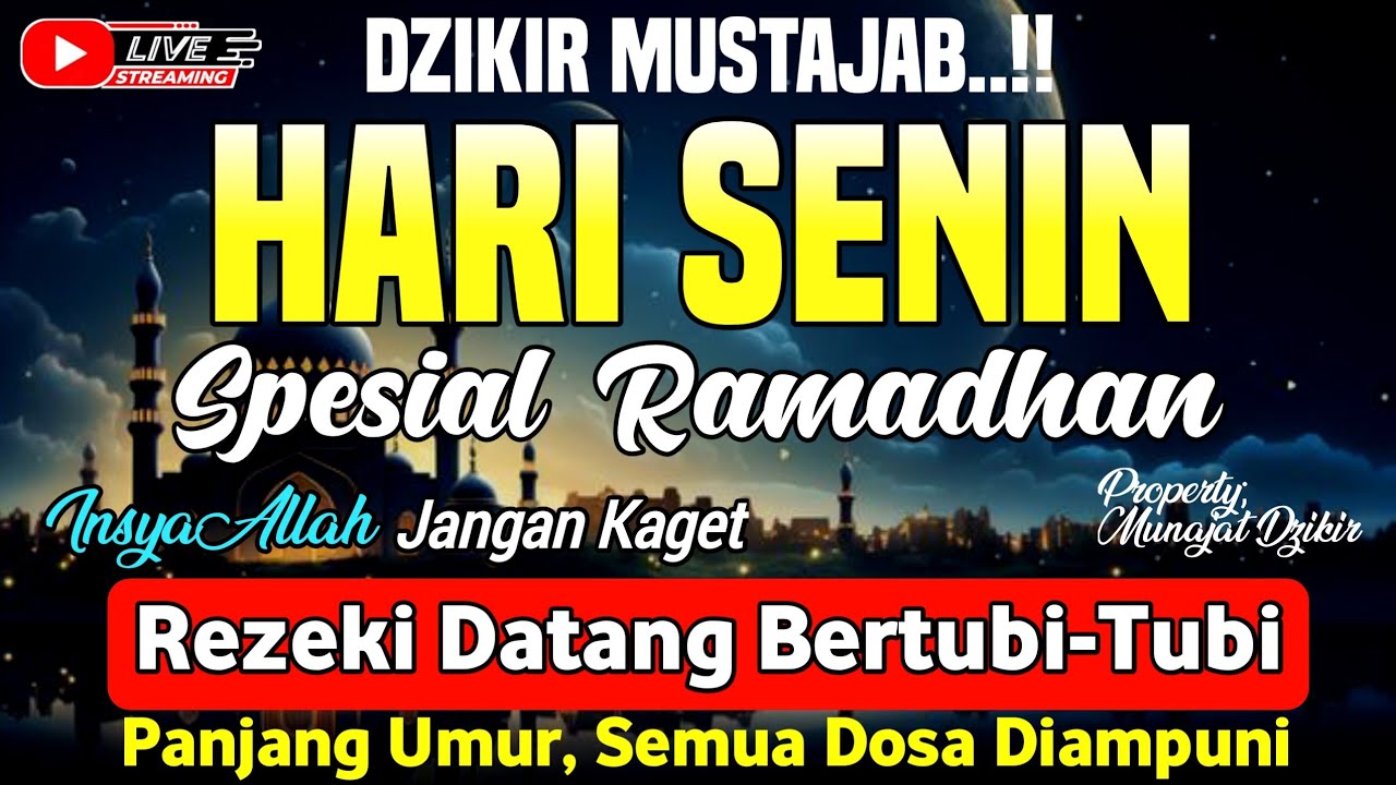 KHUSUS BULAN RAMADHAN,JANGAN REMEHKAN DOA INI,REZEKI DATANG BERTUBI-TUBI, CUKUP PUTAR 1X, INSYAALLAH