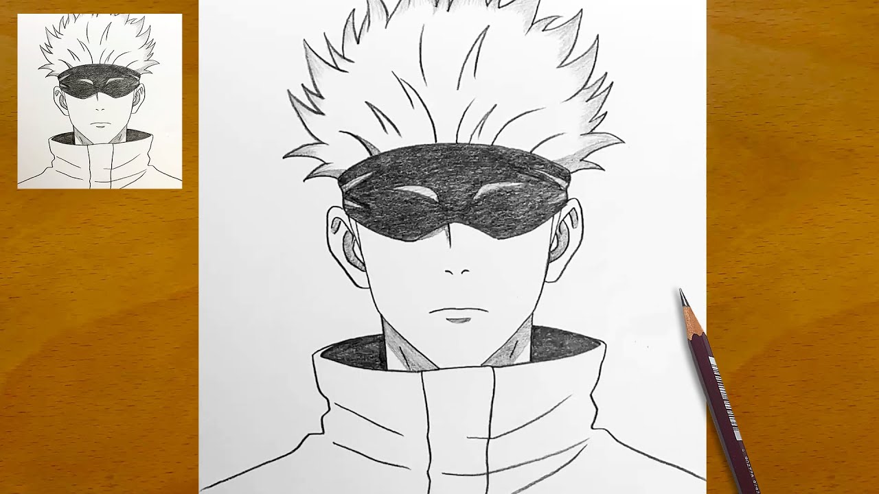 How to Draw Satoru Gojo – Step by Step | Jujutsu Kaisen Art - YouTube