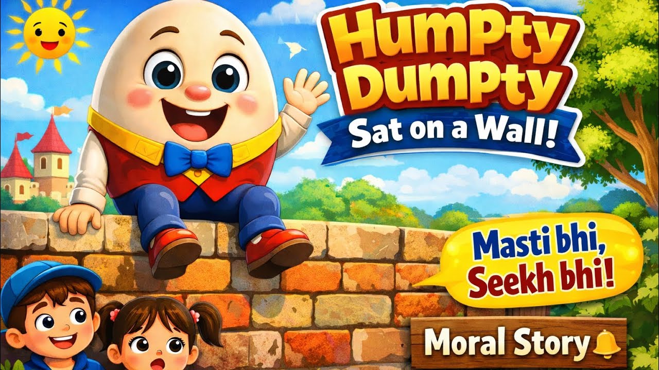 Humpty Dumpty Sat on a Wall 🥚 | Funny Kids Story in Hindi | Moral Story