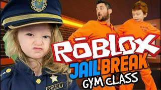 Kids Workout! ROBLOX! JAILBREAK GYM CLASS! Real-Life VIDEO GAME! Kids Workout Videos, DANCE, PE FUN! screenshot 2