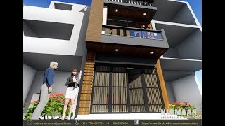 House Design - 13 ft x 45 ft.#13- .3d view