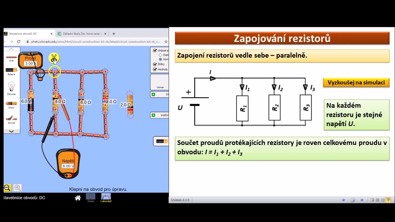 Zapojování rezistorů vedle sebe (paralelně)