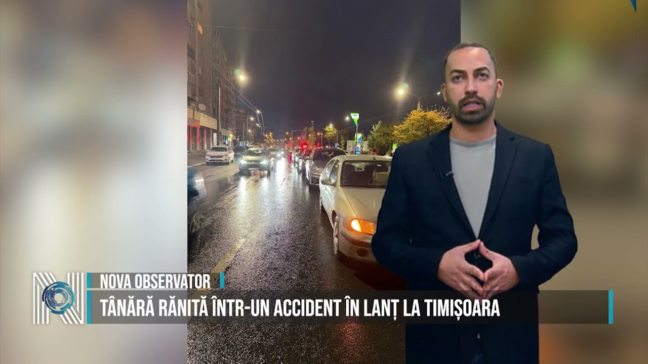 TÂNĂRĂ RĂNITĂ ÎNTR-UN ACCIDENT ÎN LANȚ LA TIMIȘOARA 