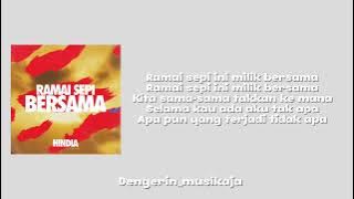LIRIK LAGU RAMAI SEPI BERSAMA, HINDIA (BASKARA PUTRA)