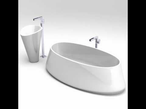 3D Model of a Toscoquattro Freestanding Bathtub and Sink