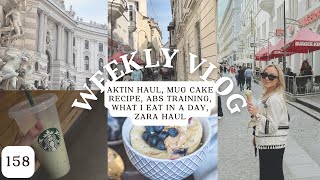 vlog 158 | aktin haul, recept na mug cake, co jsem jedla, nákupy & workout na břicho