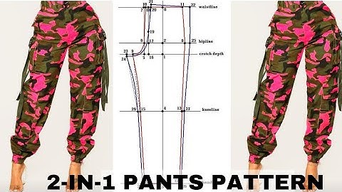 How to draft a  2-in-1 trouser pattern| cargo pants pattern turorial | Easy pattern drafting method