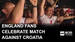 England fans gather to celebrate, sing World Cup match against Croatia