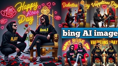 How to create Happy Rose Day couples name video editing | Bingimage creator tutorial FREE