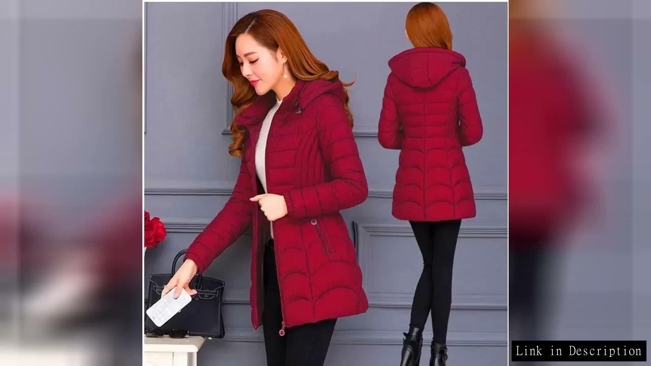 Winter Coat Women 2025 Fashion Middle Age Mother Slim Down Cotton Hooded Jacket Plus Size Casual Sol
