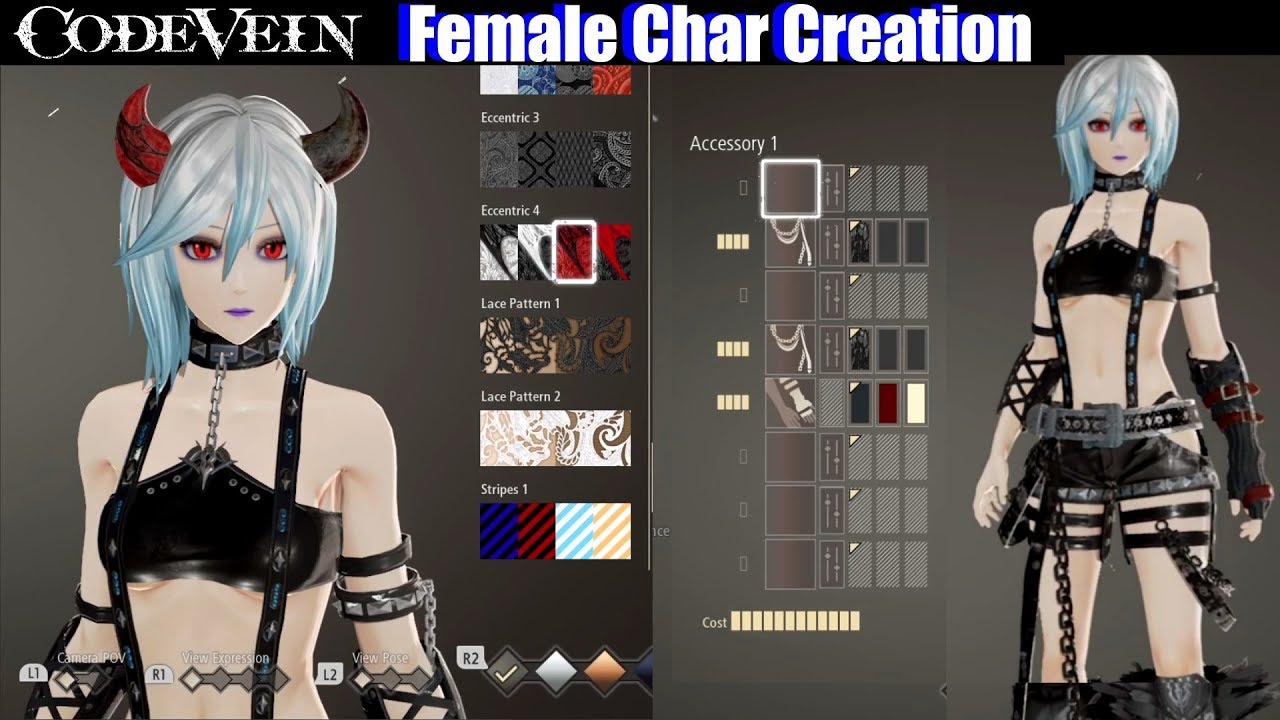 Code Vein - Female Character Creation (My OC: Etna) PS4 - No mods