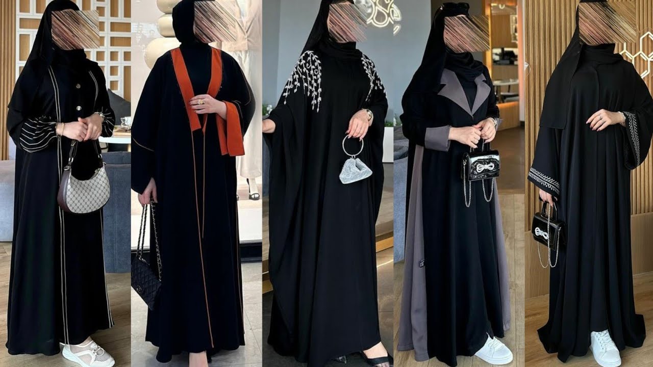 عبايات الشيخه✨أروع تشكيله عبايات سوداء خروج 2024🌸💯اجمل موديلات عبايات سوداء موضة2024|2025🦋black abay