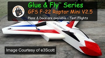 Glue & Fly™ Series F-22 Raptor Mini V2.5 Warbird - Plans & Docs Plus Development Test Flights!