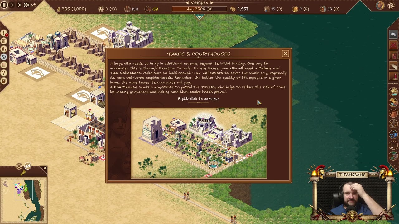 Finishing the Tutorial, Nekhen, Men-Nefer missions - First time playing Pharaoh A New Era